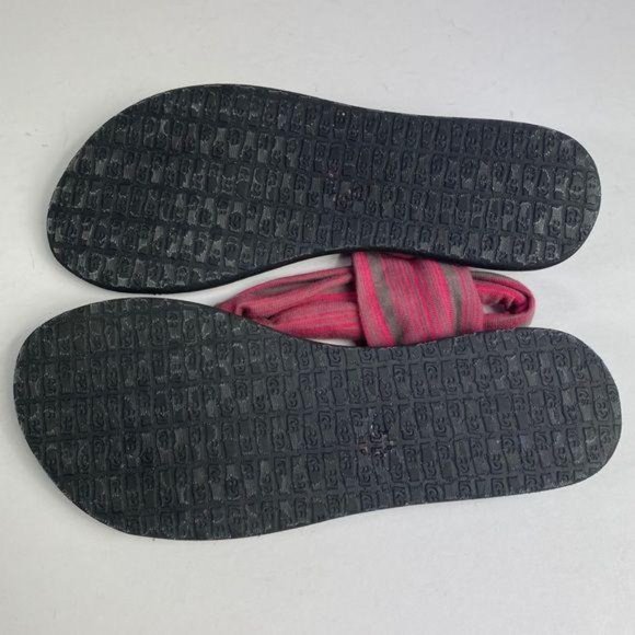 Sanuk Yoga Mat Sling Sandals Fabric Thong Flip Flop Womens Size 7 - Picture 3 of 8